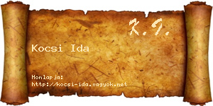 Kocsi Ida névjegykártya